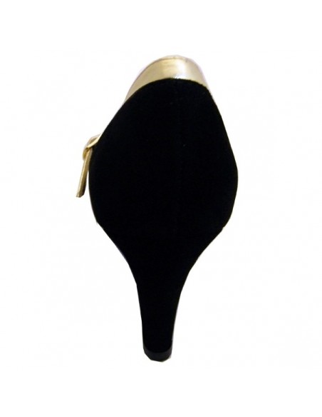 Zapatos negros y dorados yves de beaumond tallas pequeñas zapatos de mujer