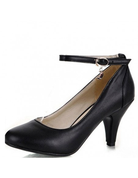 Black "Ambroisie" pumps with small heels in small size for women