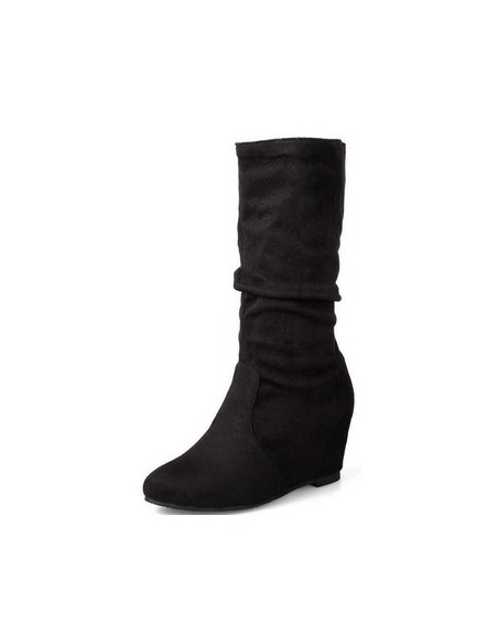 "Obionne" black wedge boots