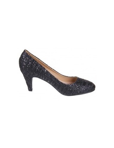 scarpe da donna nere glitter tacchi fete reveillon chic sera a buon mercato vendita a basso prezzo vendita