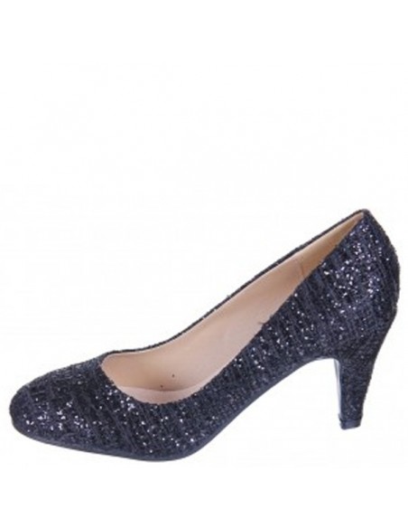 zapatos de mujer Tacones con purpurina negra party eve soiree chic precio barato barato promociones promocionales