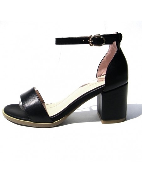 Black square heel sandals "Alba"