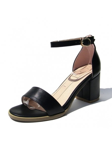 Black square heel sandals "Alba"