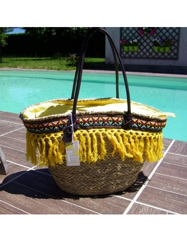 Yellow fringed tote
