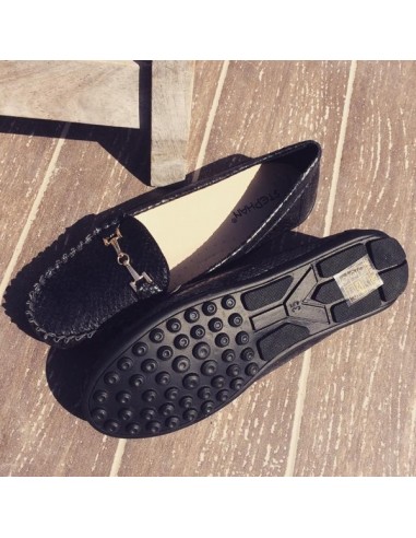 Mocassins noirs effet croco "Groseiller" Mocassins noirs effet croco "Groseiller"