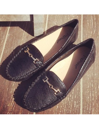 Mocassins noirs effet croco "Groseiller" Mocassins noirs effet croco "Groseiller"
