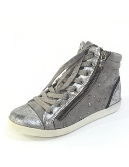 Sneakers alte grigie e argento