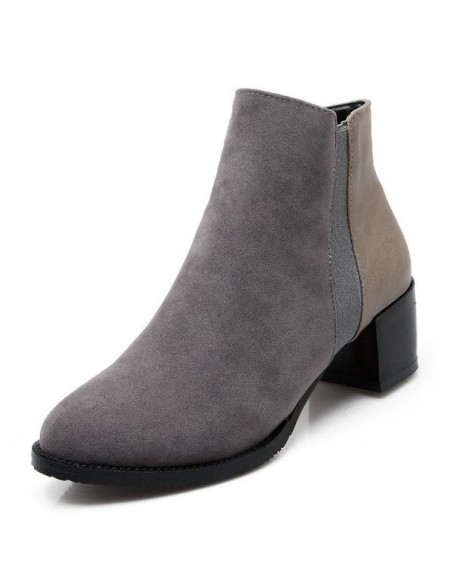 Bottines grises avec petit talon en petite pointure pour femme