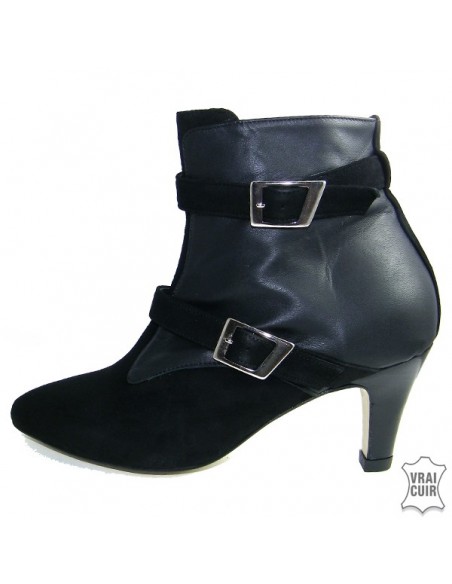 women shoes Leather ankle boots with small heels small size women