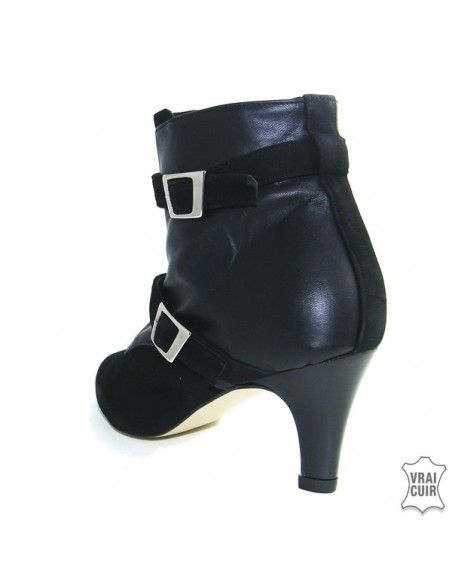women shoes Leather ankle boots with small heels small size women