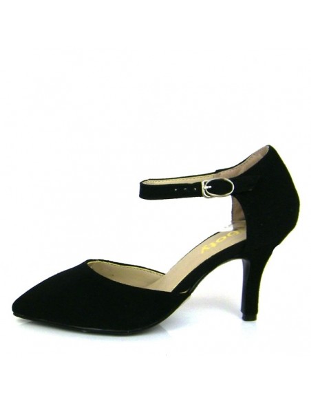 Zapatos de salón negros para mujer con correas pequeñas