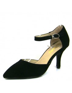 Zapatos de salón negros para mujer con correas pequeñas