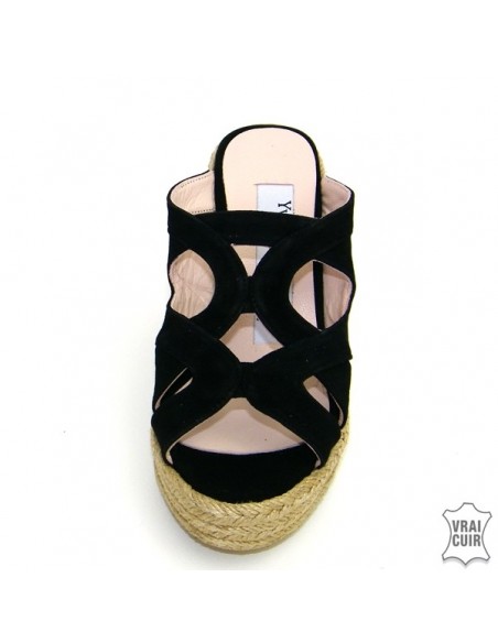 Black mules wedges small size women