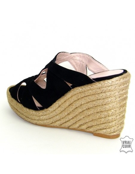 Black mules wedges small size women