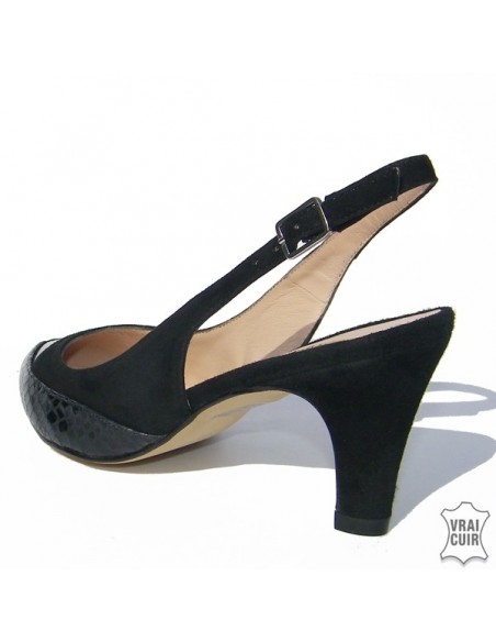 Black pumps with open heels ZC0240