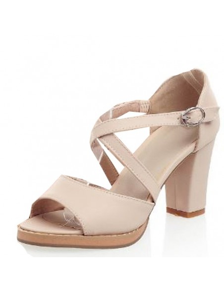 Women&#39;s square heeled sandals, small size