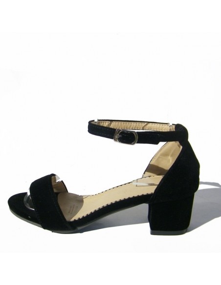Sandales noires aspect velours "Erablia"