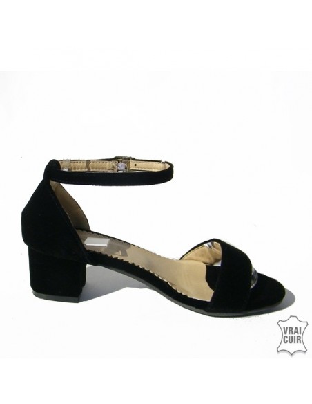 Black "Erablia" velvet sandals