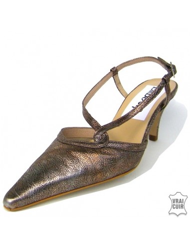 Pointed bronze pumps "Davallia" small size woman size 34