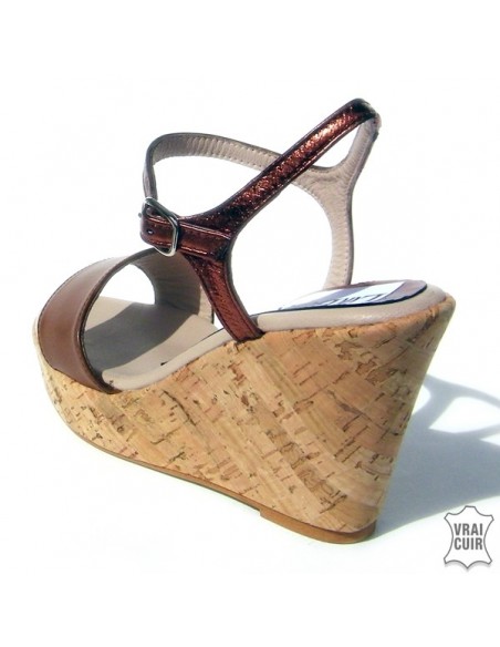 "Nina" sandals brown small size woman 32 33 34
