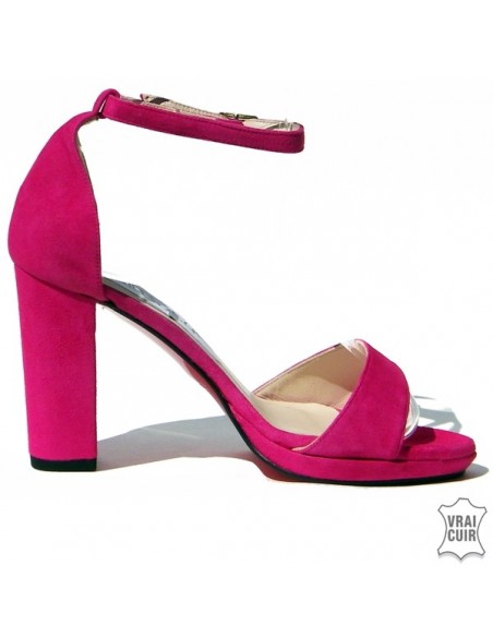Sandalias de moda de talla pequeña para mujer en rosa fucsia
