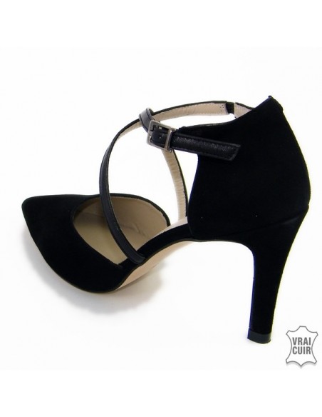 נעלי רסן שחורות עם גודל קטן לנשים, עור ברנדה זארו