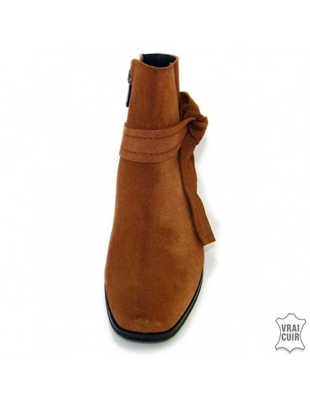 Dansi brown suede ankle boots "8001" for women