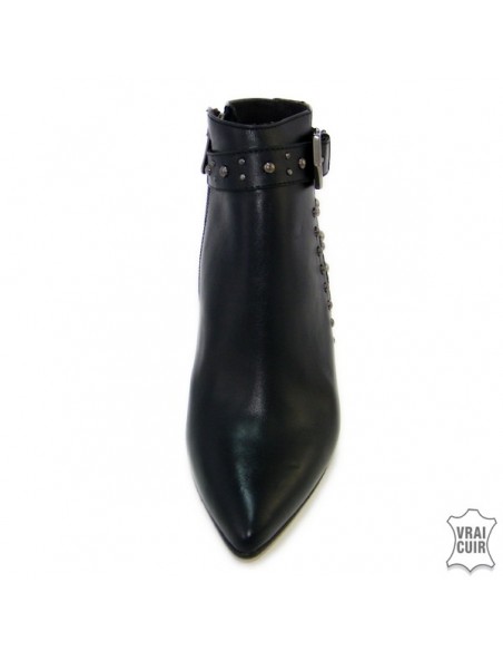 Black ankle boots with studs "7376" in ladies small size
