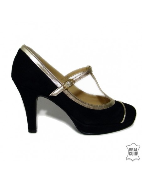 Black and gold shoes yves de beaumond small sizes women shoes