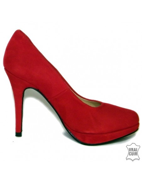 Zapatos de tacón rojos con tacones altos "9669" tallas pequeñas para mujer