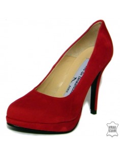 Zapatos de tacón rojos con tacones altos "9669" tallas pequeñas para mujer