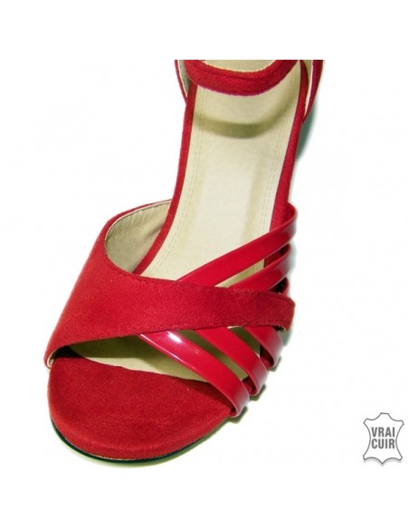 Sandali taglie piccole da donna, tacco, rosso, nero