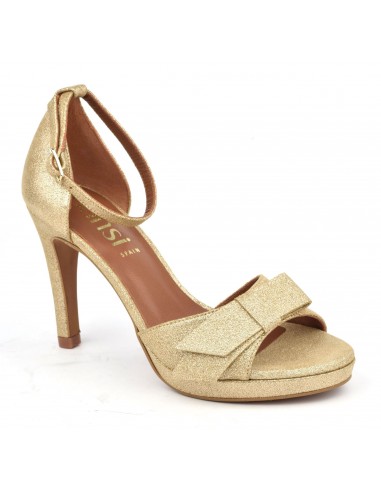 Dress sandals, gold glitter leather, 8478, Dansi, women&#39;s shoe, small wedding sizes