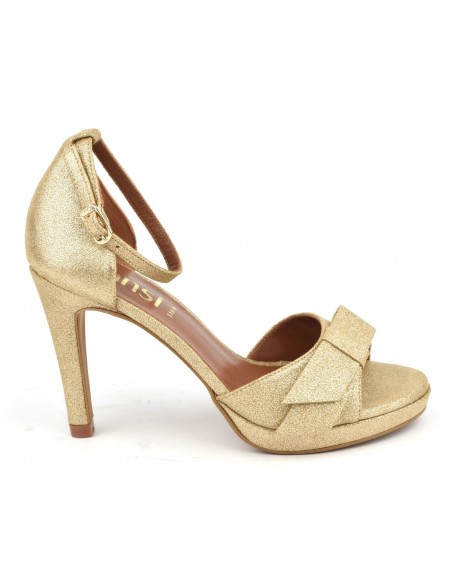 Dress sandals, gold glitter leather, 8478, Dansi