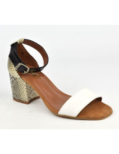 White leather and snake sandals, 8539, Dansi, woman with small feet