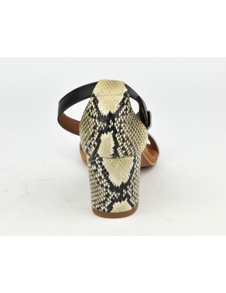 Sandales cuir blanc et serpent, 8539, Dansi