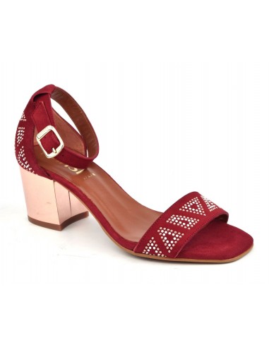 Sandalias de ante rojo, 8381, Dansi, tallas pequeñas para mujer