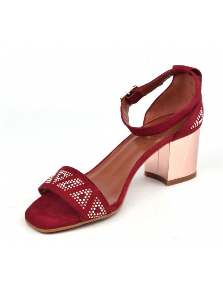 Red suede sandals, 8381, Dansi