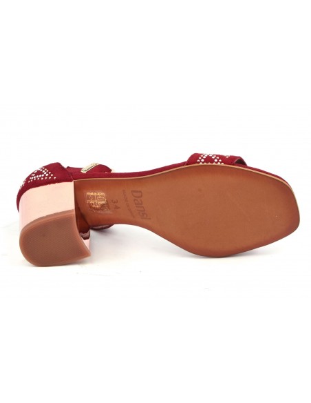 Red suede sandals, 8381, Dansi