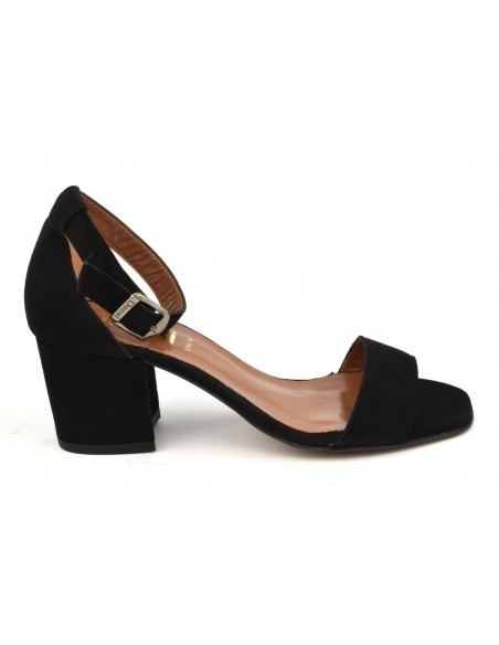 Black suede leather sandals, 8359