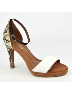 White leather and snake sandals, 8483, Dansi, woman with small feet