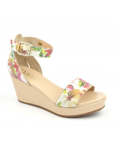 Beige and floral wedge sandals, 5075, Dansi, woman small size