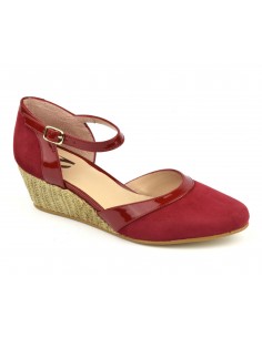 Wedge heels, red suede leather, ZC0101w, Zoo Calzados
