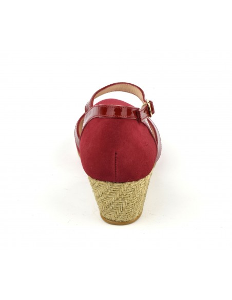 Chaussures talons compensés, cuir daim rouge, ZC0101w, Zoo Calzados