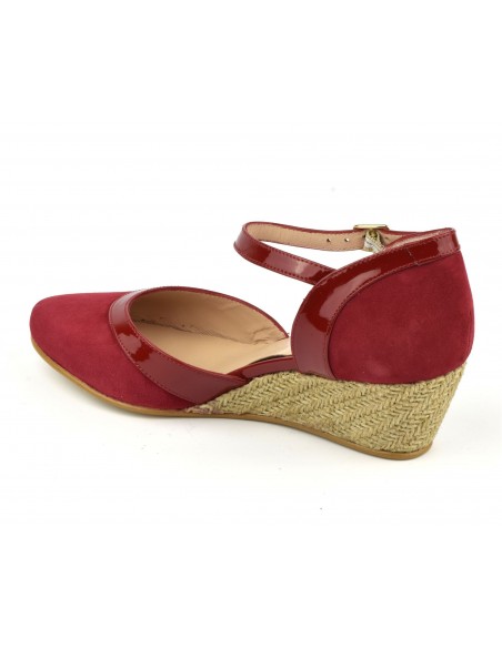 Wedge heels, red suede leather, ZC0101w, Zoo Calzados