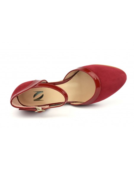 Chaussures talons compensés, cuir daim rouge, ZC0101w, Zoo Calzados