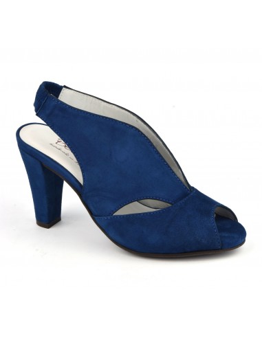 Original royal blue suede leather sandals, Valencia, Bella B, small woman