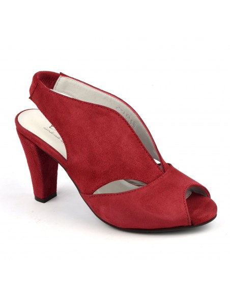 Sandales originales cuir daim rouge passion, Valencia, Bella B, femme petite pointture