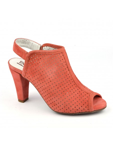 Sandalias de verano de ante naranja salmón, Valeur, Bella B, zapatos de mujer talla pequeña