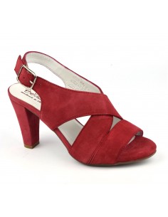 Comfort sandals, red suede leather, Valkyrie, Bella B, small woman